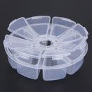 2Pcs Nail Art Rhinestones Beads Display Box Storage Case 8 Compartments