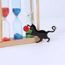 New Enamel Black Cat Playing Ball Brooch Collar Pins Animal Corsage Jewelry  OZ
