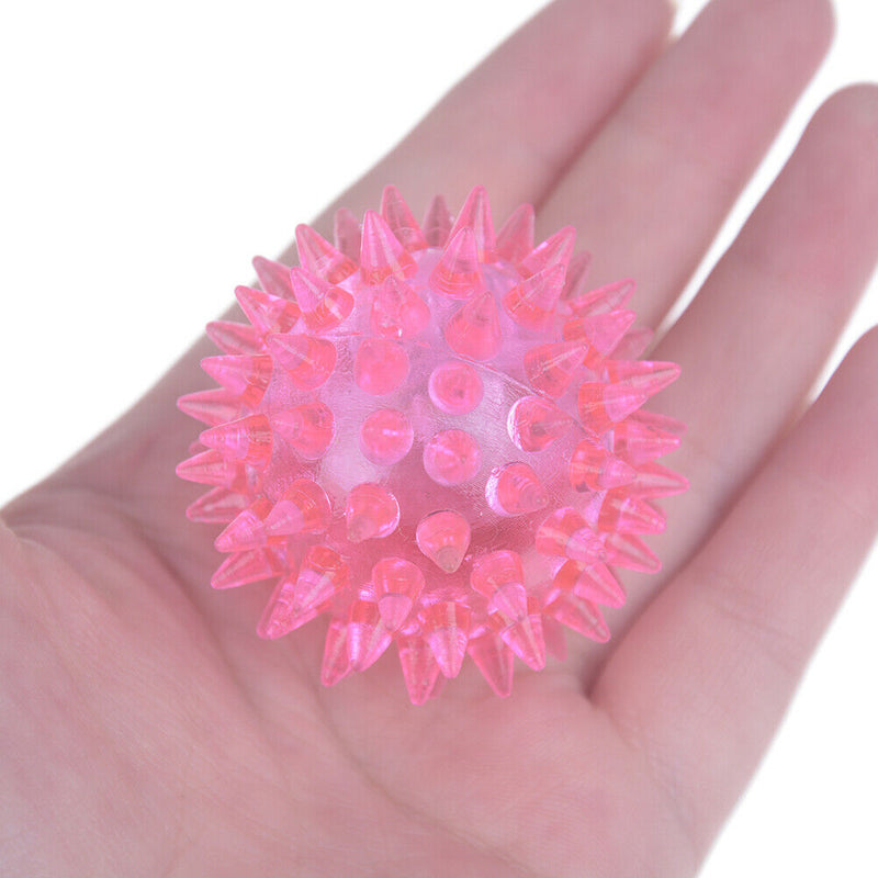 LED Pet Hedgehog Ball Colorful Soft Rubber pet Puppy Dog Chewing Elastic BaES