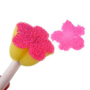 5Pcs/Set Sponge Paint Brushes Toys Wooden Handle Seal Sponge Brushes Kids C