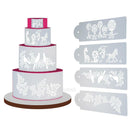 4pcs Animal Branch Shape Cake Stencils Set Cookie Fondant Cake Mould Decor