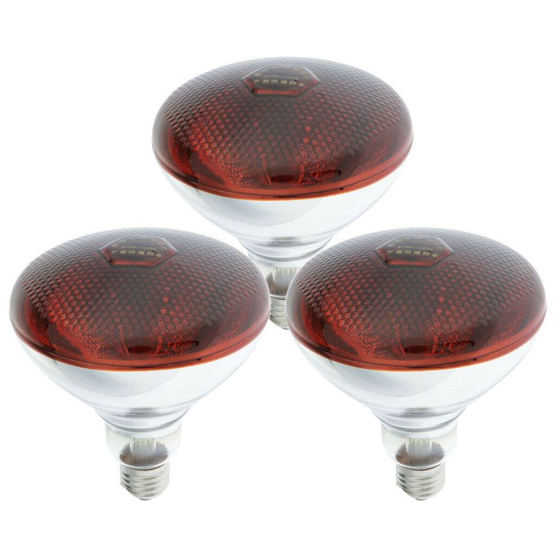 3x Reptile Infrared Heat Lamp Light Bulb For Reptile Turtle Snakes Chicken