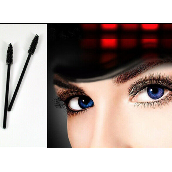100Pcs One-Off Disposable Eyelash Brush Mini Mascara Wand Applicator Makeup