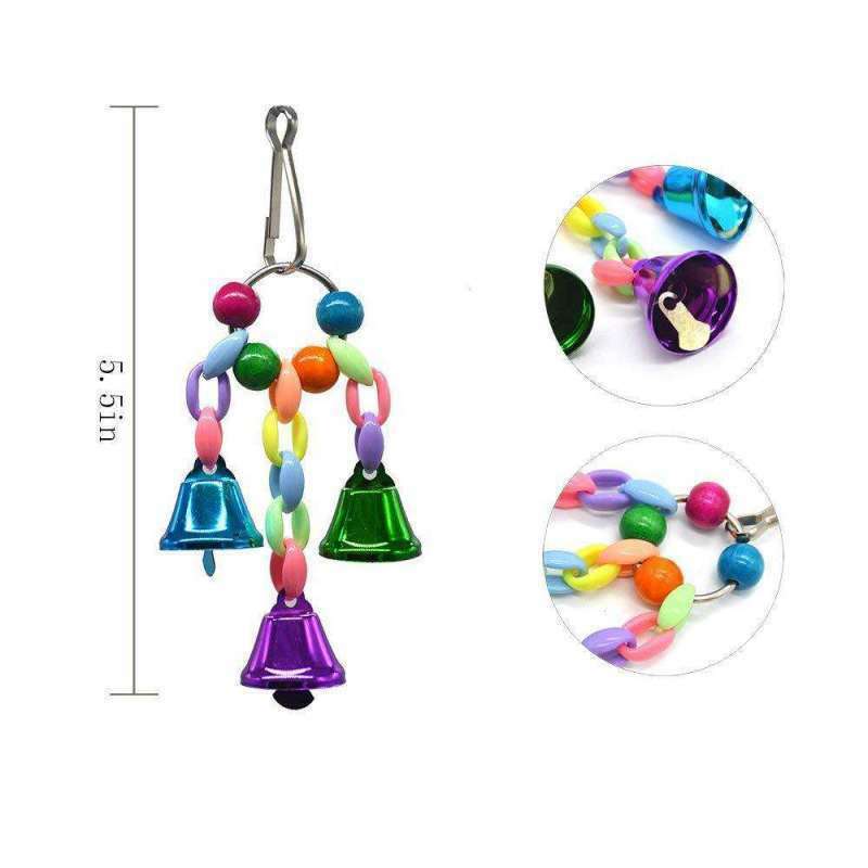 6Pcs Pet Bird Parrot Bite Toys Set Swing Claw ball Bell string Hanging Toys