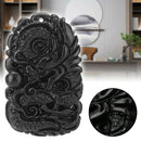 Chinese Natural Black Green Jade Pendant Dragon Good Lucky Amulet Gifts Gift