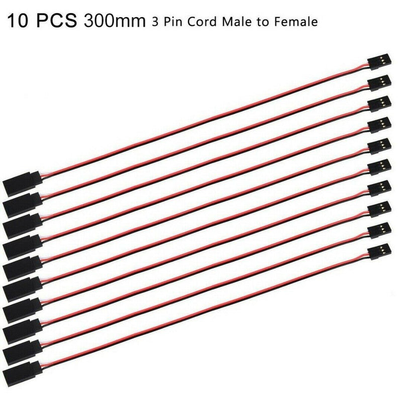 10PCS 300MM Servo Extension Lead Wire Cable For RC Futaba, JR, Male to Female #