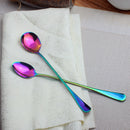 Teaspoon Stainless Steel Spoons Coffee Tea Milk Spoon Teaspoon Oval Colorful