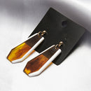 Lady Women Stud Earrings Decor Wood Grain Acrylic Geometric Pendant Gift