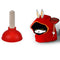 7pc Mini Wooden Hanle Toilet Shape Plunger Rubber Cell Phone Sucker Holder Stand