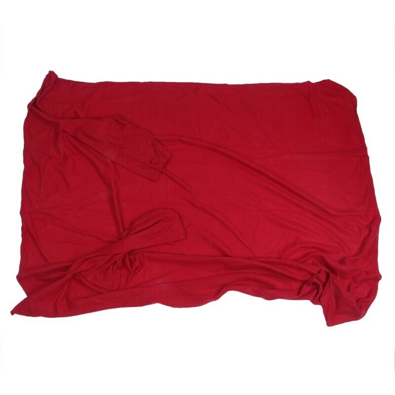 Cosy Thick Plush Snuggle Fleece Blanket With Sleeves Wine Red I7P8