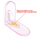 New Pink Pills Case Splitter Medicine Tablet Cutter Container Storage Box -ME