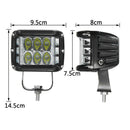 4 Inch Led Work Light Bar Side Shooter Combo White +Yellow Driving Strobe L
