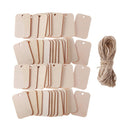 100 Piece Natural Rectangle Blank Wooden Gift Tags Wood Hanging Label Plaque