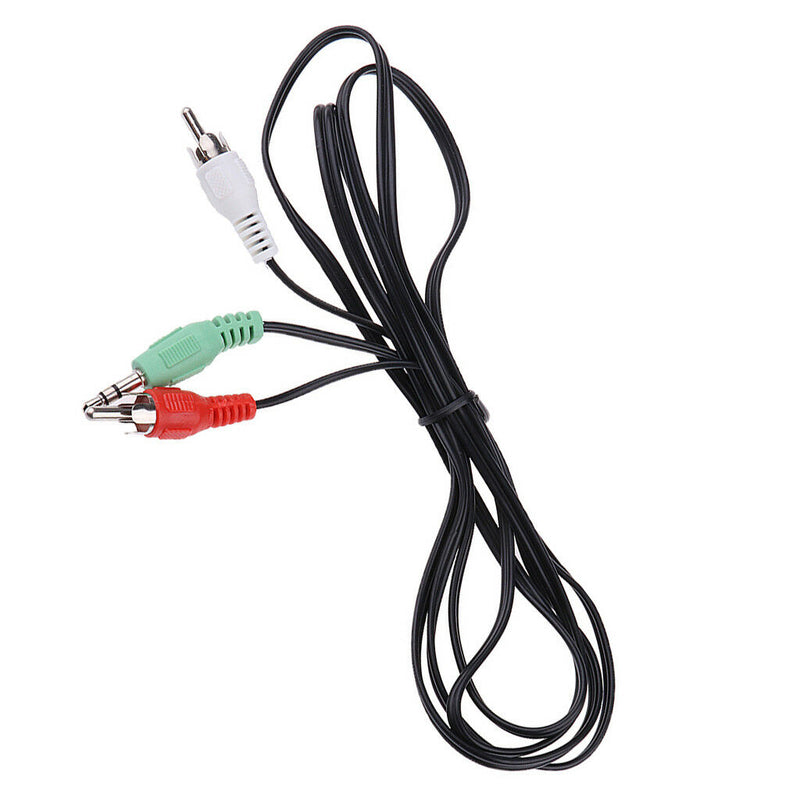 3.5mm Stereo Male Plug to 2 Male RCA Adapter Audio Y Splitter Cable 130cm