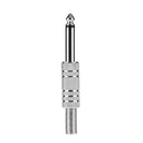 2pcs 6.35mm Single Channel Guitar Bass Audio Plug Cable Adapter Connector A
