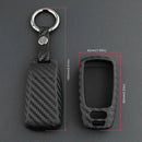 2Pcs Matte Carbon Fiber LOOK Smart Car Key Case Holder Protector for AUDI