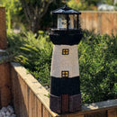 Black Solar Lighthouse Rotating LED Light Decor Outdoor Indoor 2019 R3Q2 I3J8