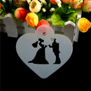 Lovely Wedding Decoration Cake Stencil Couple Lover Cookie Stencils Cake Tool 3c