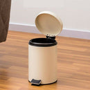 3Liter 0.8 Gallon Beige Mini Tiny Step-on Trash Can Indoor Waste Bin Rubbish