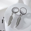 Feather Pendant Hoop Earrings Jewelry Drop Dangle Earring Jewelry Men Women Gift
