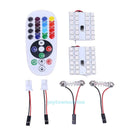 2x RGB LED Panel 16 Color Car Interior Dome Light Reading Lamp w/ Remote Control