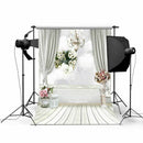 5x7FT White Curtain Backdrop Studio Flower Photo Photography Floor Backgrou V1B3