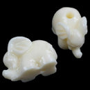 20 PCs Synthetic Coral Spacer Beads Elephant Animal Off White 15mmx11mm G9B7