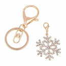 Rhinestone Snow Keyring Charm Pendant Purse Bag Key Ring Chain Keychain T5S7