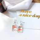 Fashion design acrylic fish pocket drop earrings Korean edition whimsy Exag