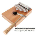 Kalimba Tuning Hammer Wooden Handle Metal Tuning Hammer for Thumb Piano