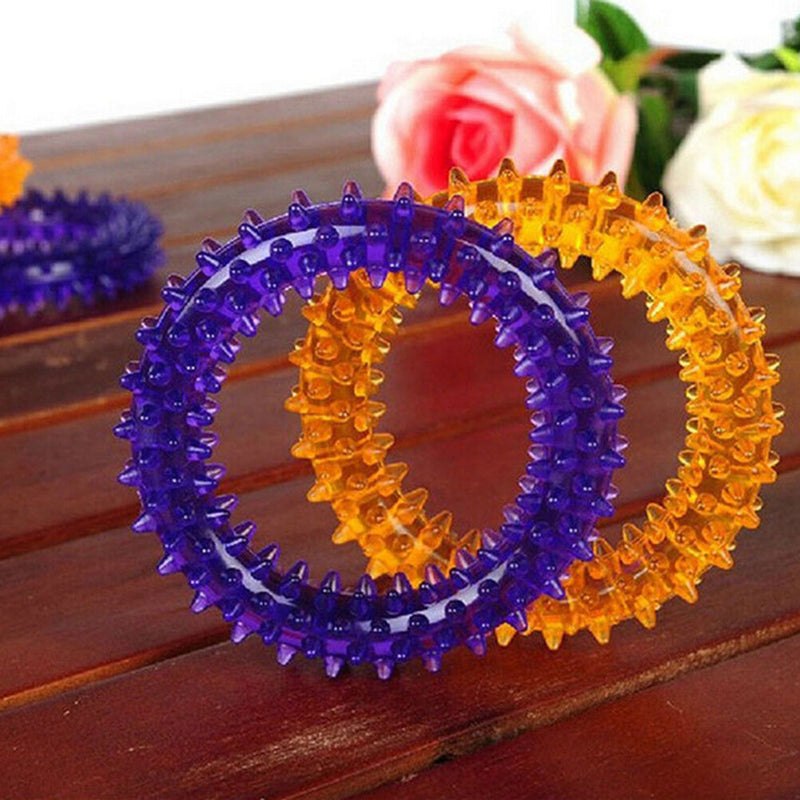 Non-toxic Rubber Pet Dog Puppy Dental Teeth Healthy Chew Biting Ring Play TEUS