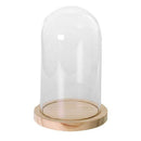 Transparent glass bell glass suction glass jars with wooden floor for flowe