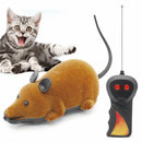 Wireless Electric RC Flocking Rat Toys Pet Cat Remote Control Mouse (Brown) A