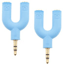 Audio Splitter U Jack, 3.5mm Male to 2 Female Socket Adapter, Stereo Cable