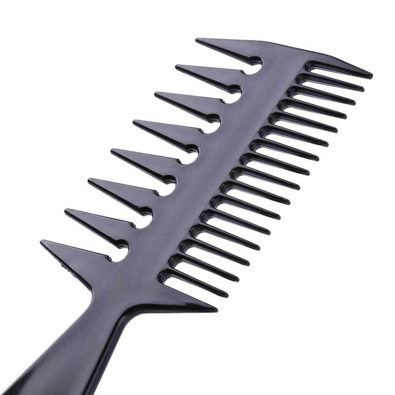 Black Double-sided Teeth Comb Fishbone Hair Comb for Salon Hairdressing Kit A