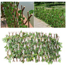 Foldable Garden Fence Trellis Screen with Artificial Plant for Home Cafe Bar