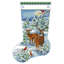 DIY Needlework Elk Xmas Socks Cross Stitch 14CT Stamp Embroidery (D930)