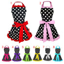 2 Piece Cotton Kitchen Apron Women Housewife Apron Adjustable Bowknot Dots