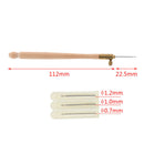 Wooden Handle Crochet Hook With 3 Needles French Crochet Embroidery Bead- OZ