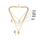 Women VintageShell Pendant Chain Boho Multilayer Necklace Charm Choker JewelryBX