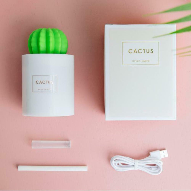 280mL Cactus Timing Air Humidifier USB Aromatherapy Diffuser Mist Maker