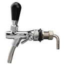 2 In 1 Beer Tap, With Flow Control, Black Handle Lever and Liquid Ball Lock