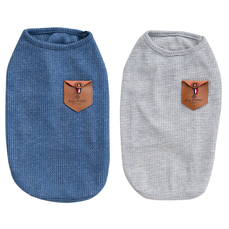 2PCs Korean Style Pet Puppy Dog Cat Pet Clothes Dress Vest T Shirt L