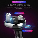 Wireless Bluetooth 4.2 Handsfree FM Transmitter MP3 QC3.0 Charger Dual Play X4J2