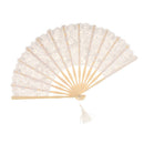 2 Pieces Rustic Flower Han Fans Bride Photography Hand Held Props White