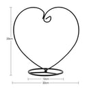 Black Heart-shaped Iron Hanging Plant Glass Vase Terrarium Stand Holder LJ