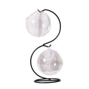 Metal Stand Glass Flower Vase Terrarium Container Fish Tank Candle Holder