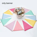 Fabric DIY Decorative Handmade Triangle Flag Wedding Party Anniversary Banner