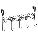 5 Hanger Black Towel Hat Coat Clothes Wall Hook Over Door Bathroom M7J5