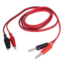 1 Pair Alligator Testing Cord Lead Clip to Banana Plug for Multimeter Test